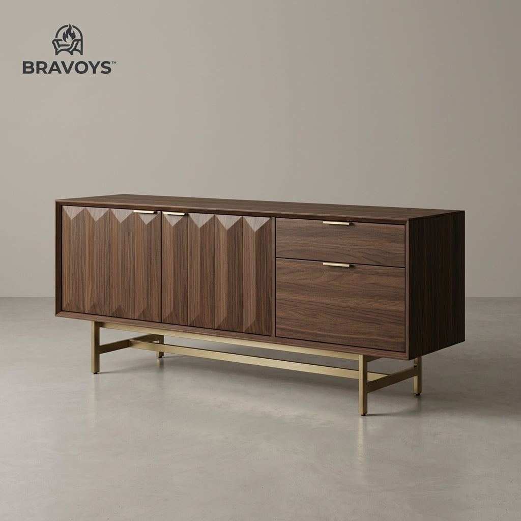 Bravoys™ Modern Wood-Grain Sideboard Cabinet for Dining & Hallway Storage